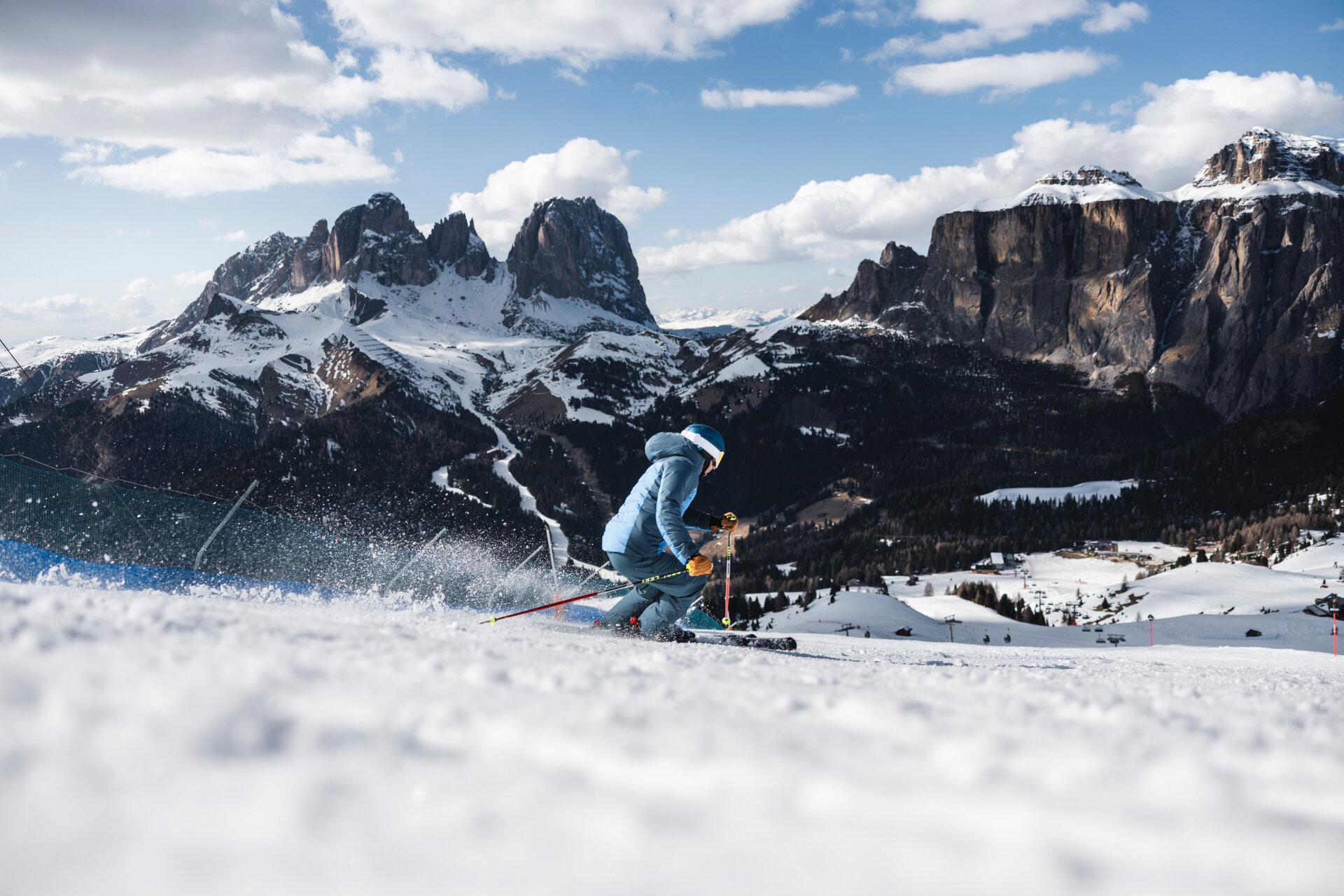 Sciatore sulla pista nera Diego al Belvedere di Canazei | © Archivio Immagini ApT Val di Fassa - Federico Modica